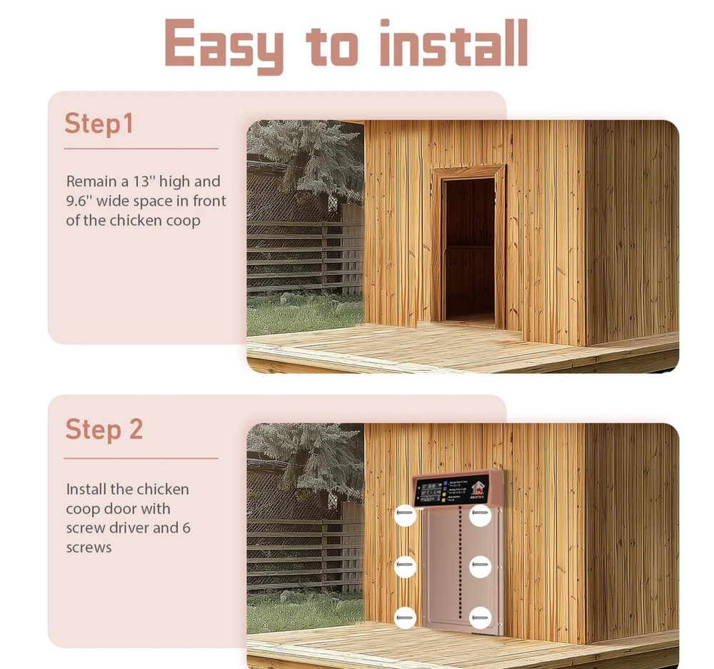 Parts Only Automatic Chicken Coop Door Solar Powered with Timer & Light Sensor