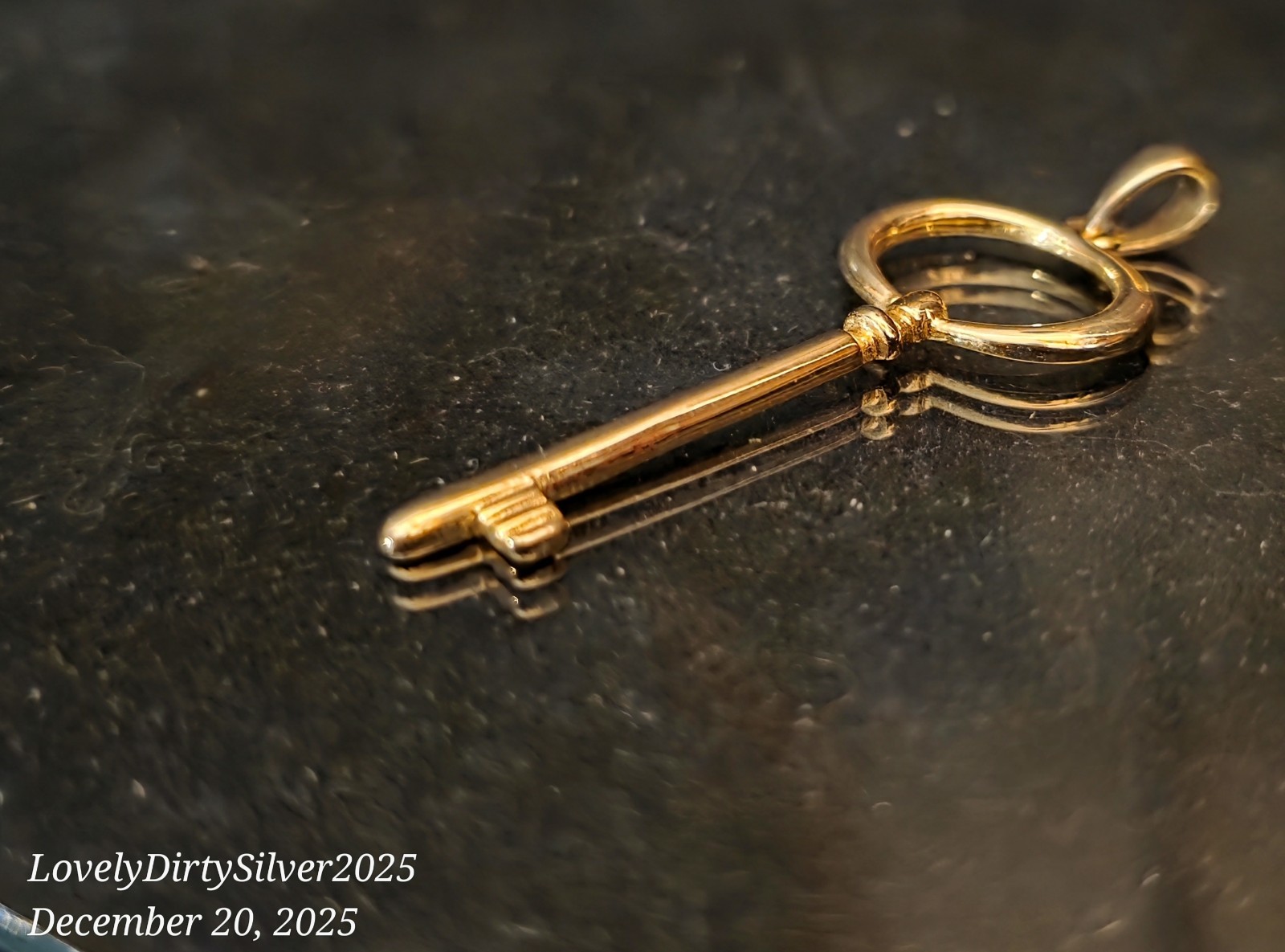 Gold Handcuff Key Antique Plated on 925 Silver ~ Pendant ~ Great PD Gift