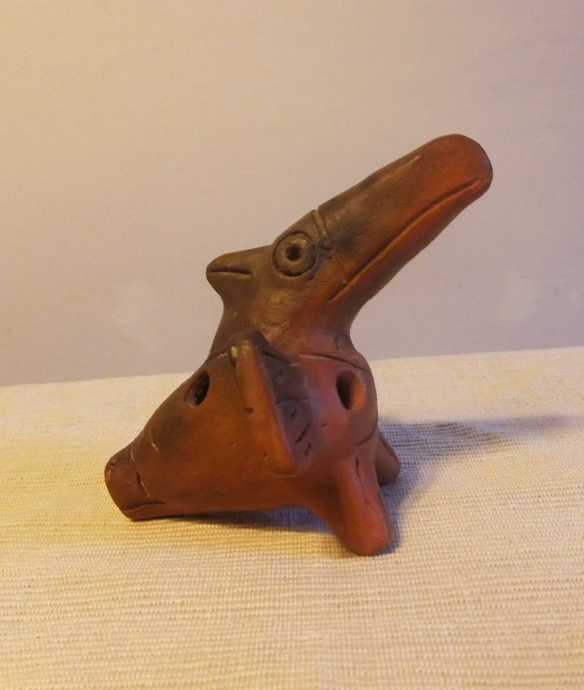 AZTEC / MAYA CLAY WHISTLE, OCARINA