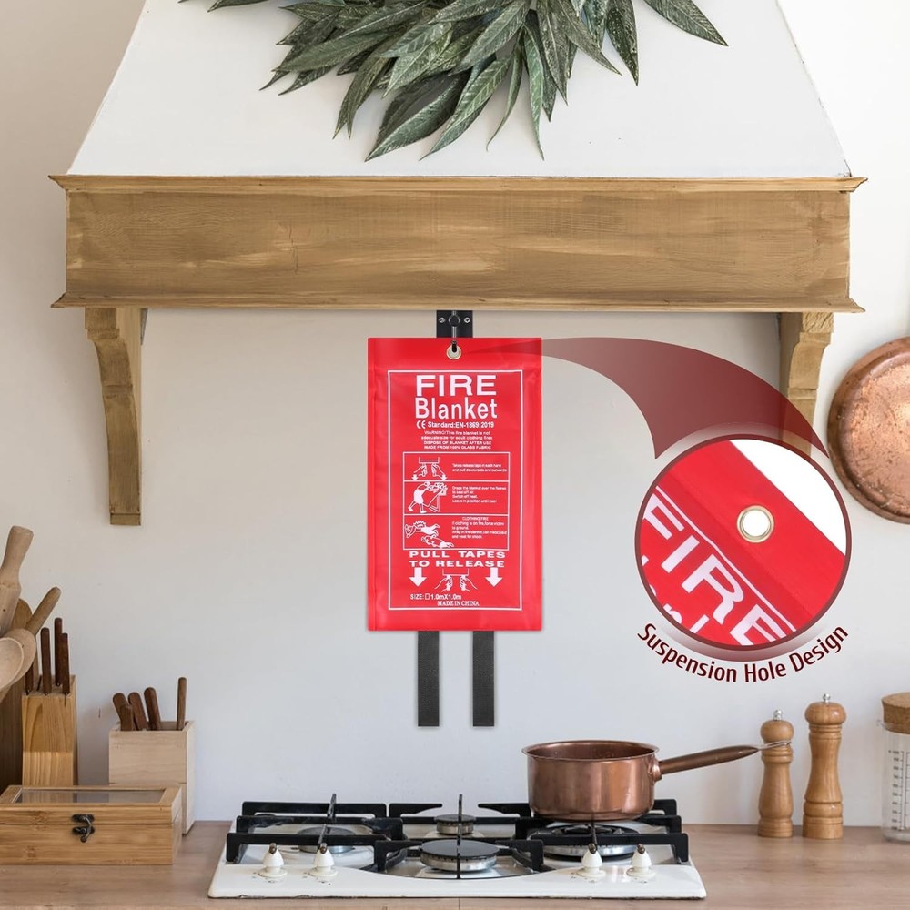Emergency Fire Blanket - 40" x 1 Pack for Home Kitchen 1 Pack, White