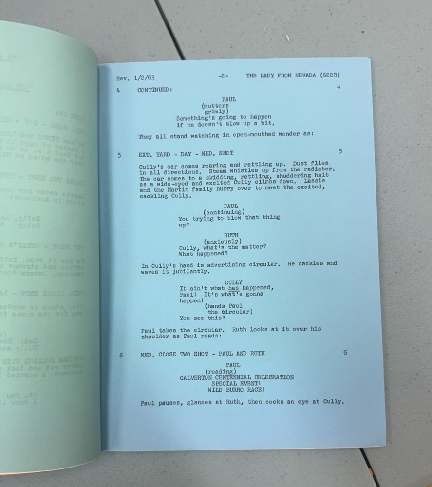 Lassie Tv Show Script "The Lady From Nevada"