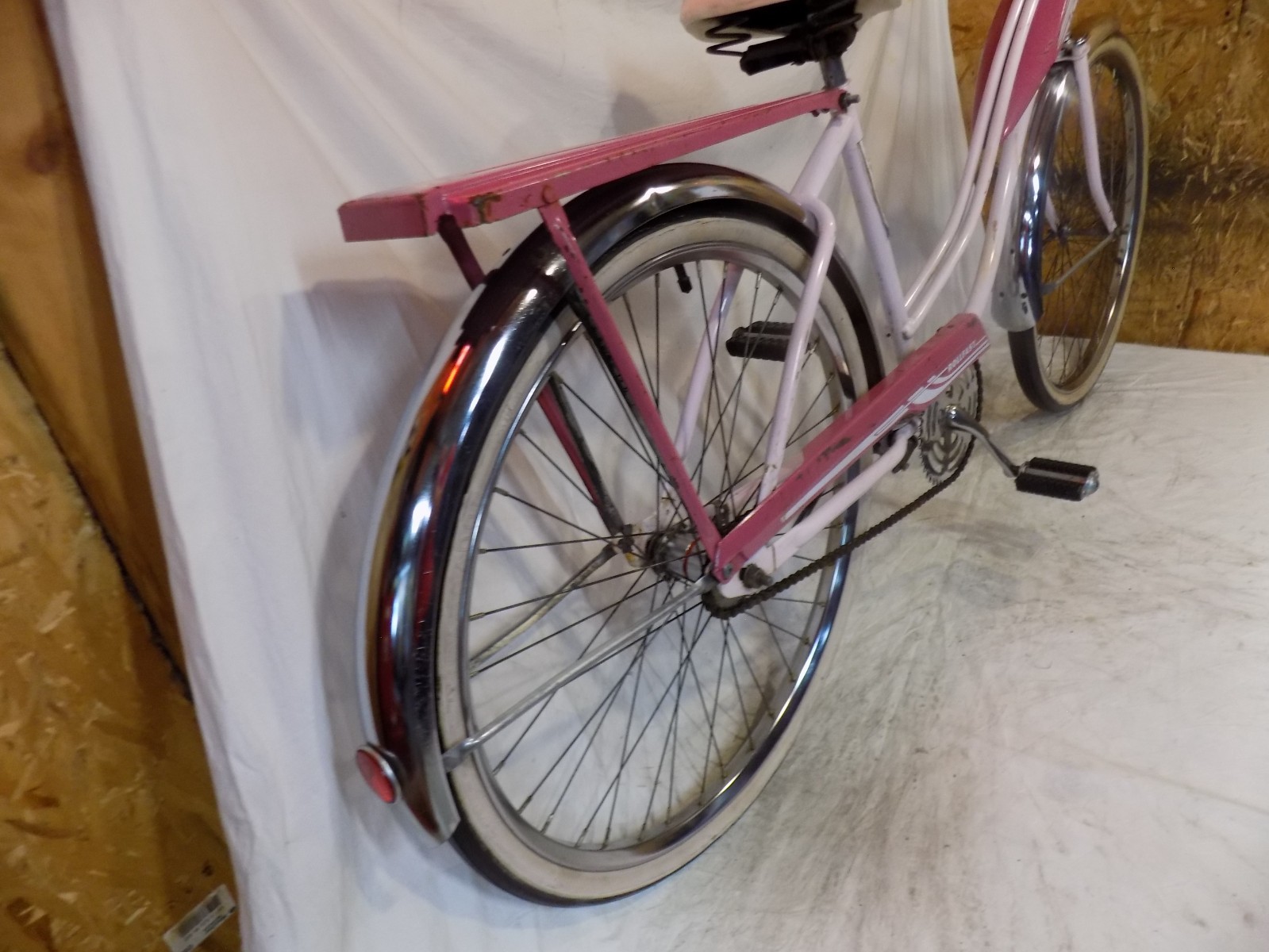 1960s ROLLFAST PINK LADIES TANK BIKE JC HIGGINS MURRAY JET RACK VINTAGE CUTE!