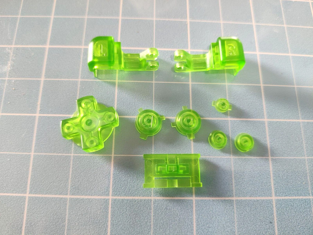 Game Boy Advance SP Replacement Button and Trigger Set – Clear Green Buttons