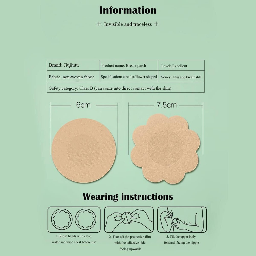 60 pieces Disposable breast patch Nipple Covers Self Adhesive Invisible...