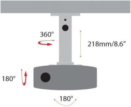 AMER MOUNTS Projector Mount - Universal Ceiling Bracket LCD DLP Tilt 360Degree S