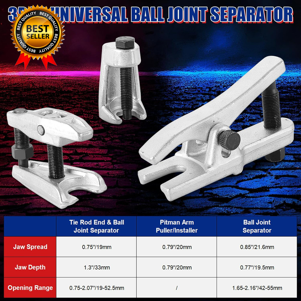 3PCS Universal Ball Joint Separator, Tie Rod End Tool Pitarm