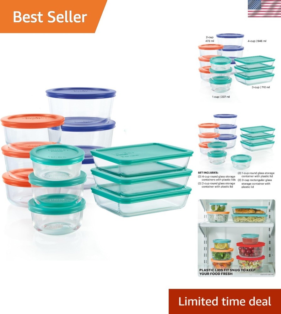Versatile 12-Pack Meal Prep Containers: Microwave & Dishwasher Safe Glass Set