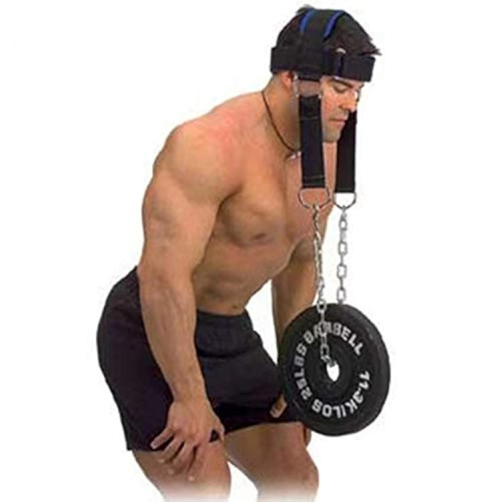 Neck Harness Trainer Weight Lifting Exercise Strap with Chain Strength Tool