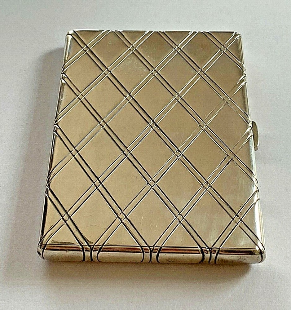 ANTIQUE 193 Gr. STERLING SILVER & GILDING MASSIVE CIGARETTE CASE