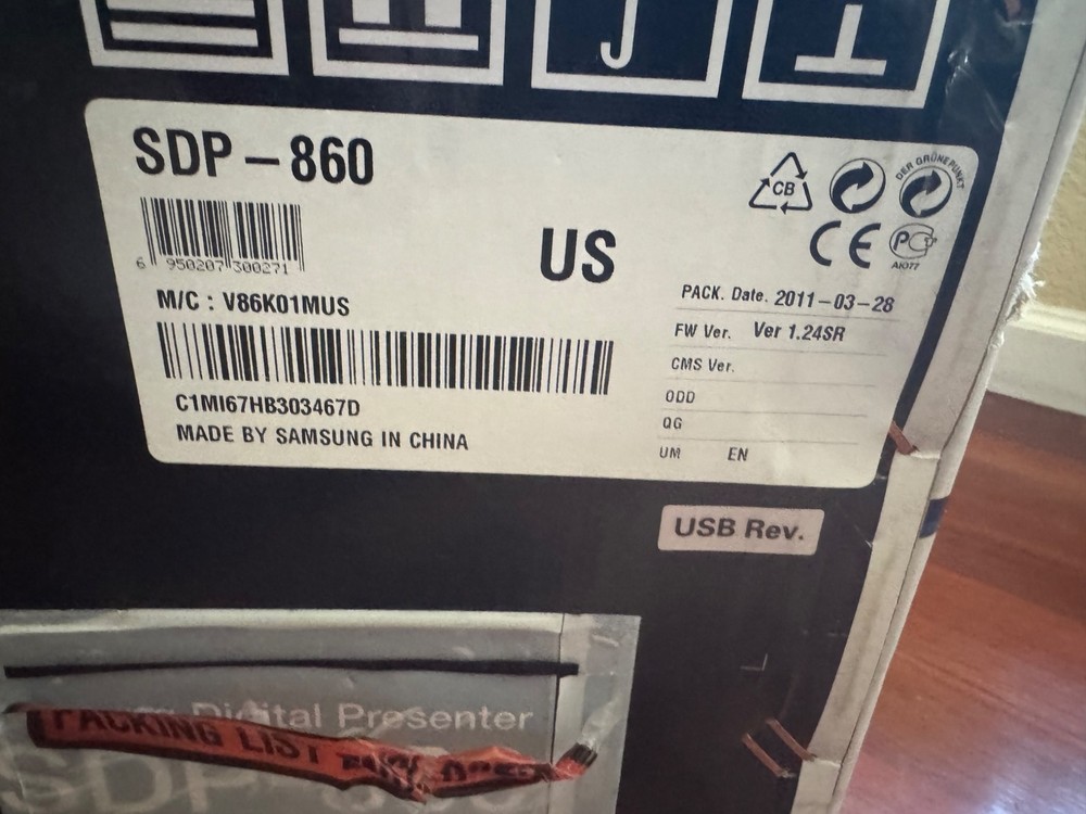 Samsung SDP-860 Digital Presenter Document Camera