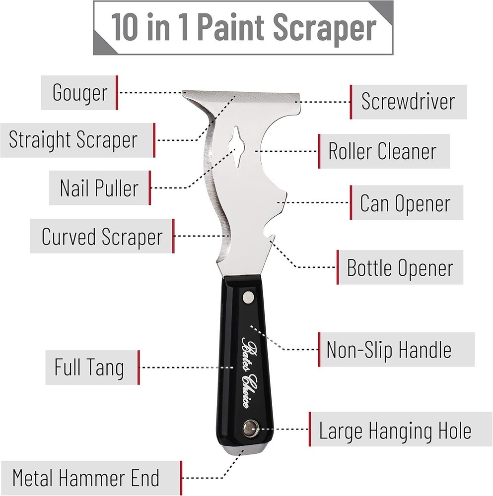 Complete Your Toolkit with Bates 10-in-1 Paint Scraper: Durable & Efficient