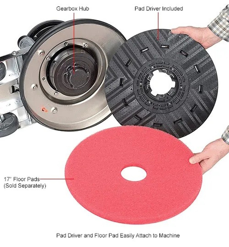 Global Industrial? Low Speed Floor Machine, 17" Cleaning Path