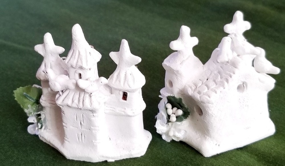 Lovely 3"-4" Plasterware Decorative Wedding Churches