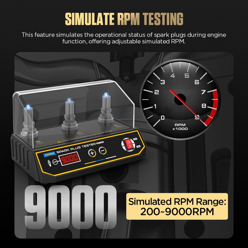 Spark Plug Tester Three Hole 12V Petrol Car Engine Ignition System Coil Analyzer