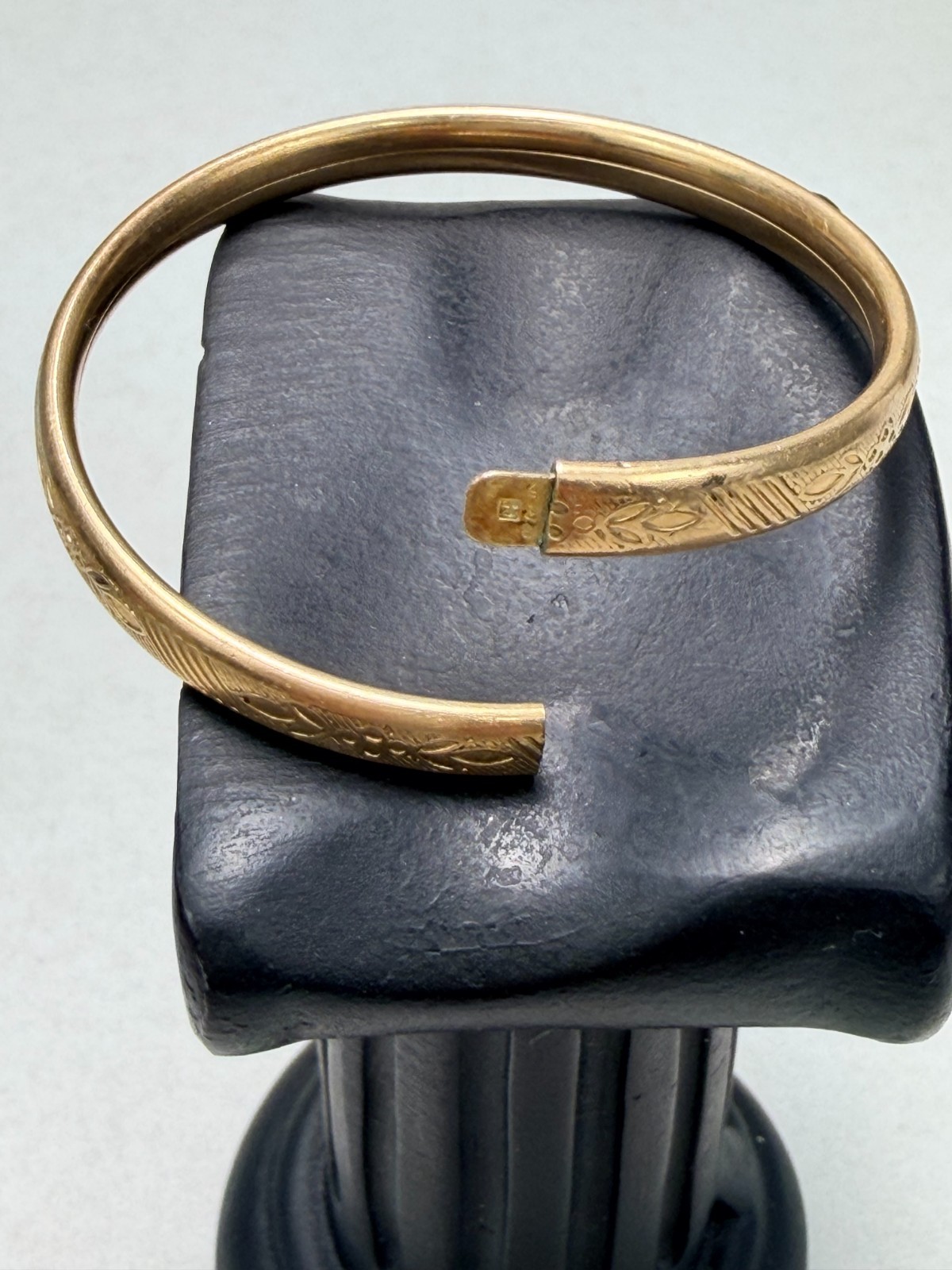 Antique Victorian Baby Bangle Bracle Gold Filled H Floral Engraved