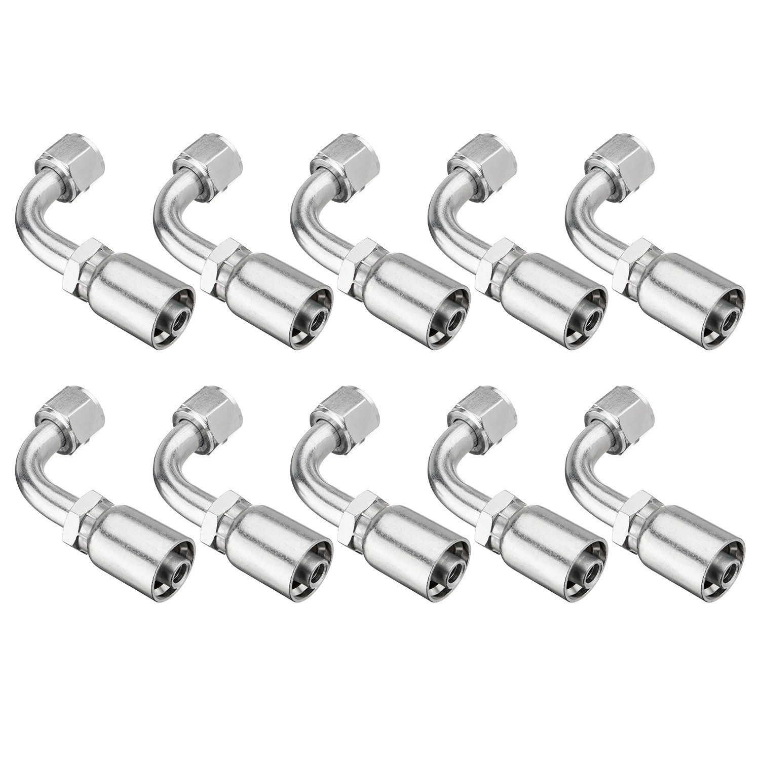 10X 1/2" JIC 37° Female 90° Hydraulic Hose Fittings For 1/2" I.D. Hydraulic Hose