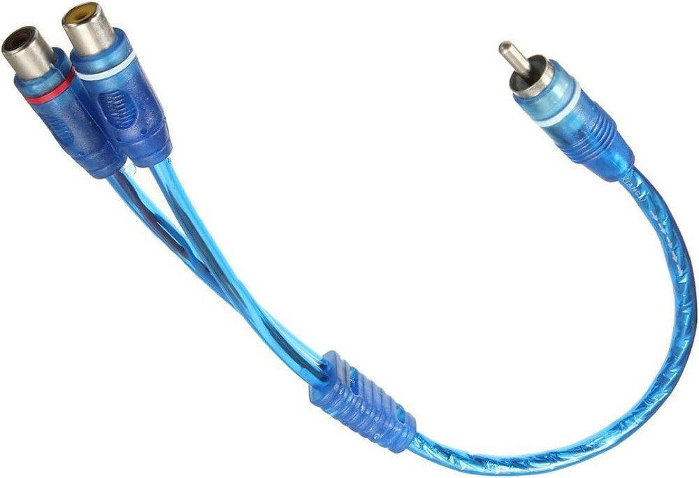 2 Absolute ABC-2F1M BLUE Y-Adapter 2F-1M RCA Interconnect Audio Cable