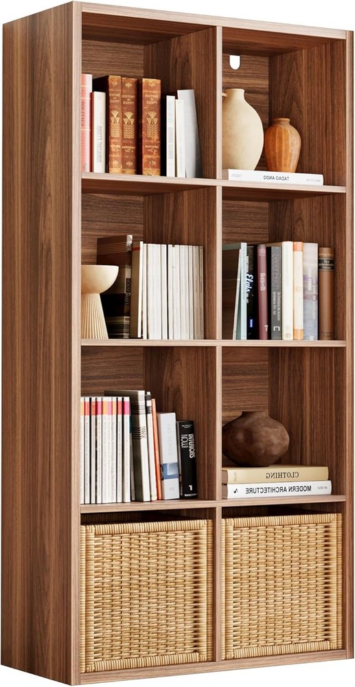 IROCNK Bookshelf 8-Cube Storage Cube Shelf Organizer Extra Thick Frame
