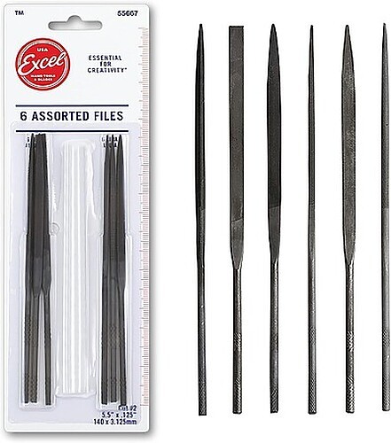Excel Assorted #2 5.75'' File Set (6 Piece) - Hobby and Plastic Model File Set