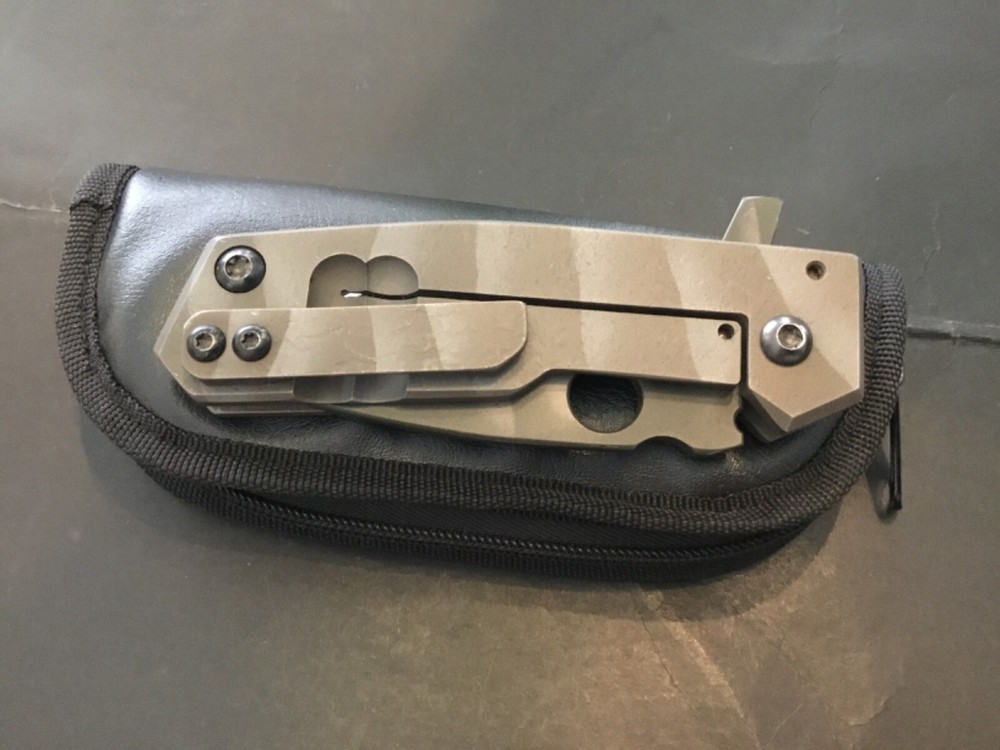 Custom Crusader Forge Titantium Flipper Folder Knife