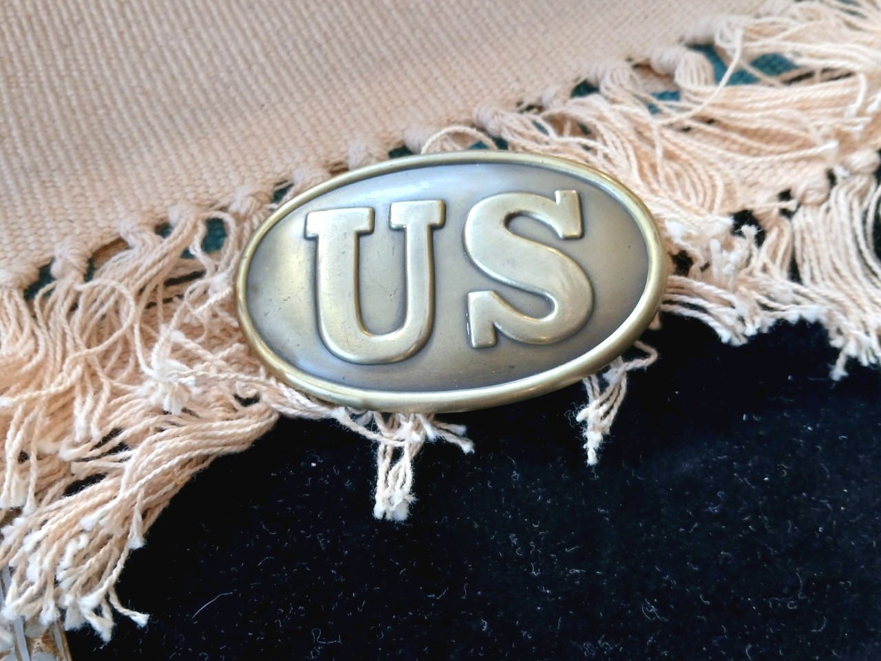 Vintage Reproduction Civil War/ Union Army "US" Oval Metal Belt Buckle
