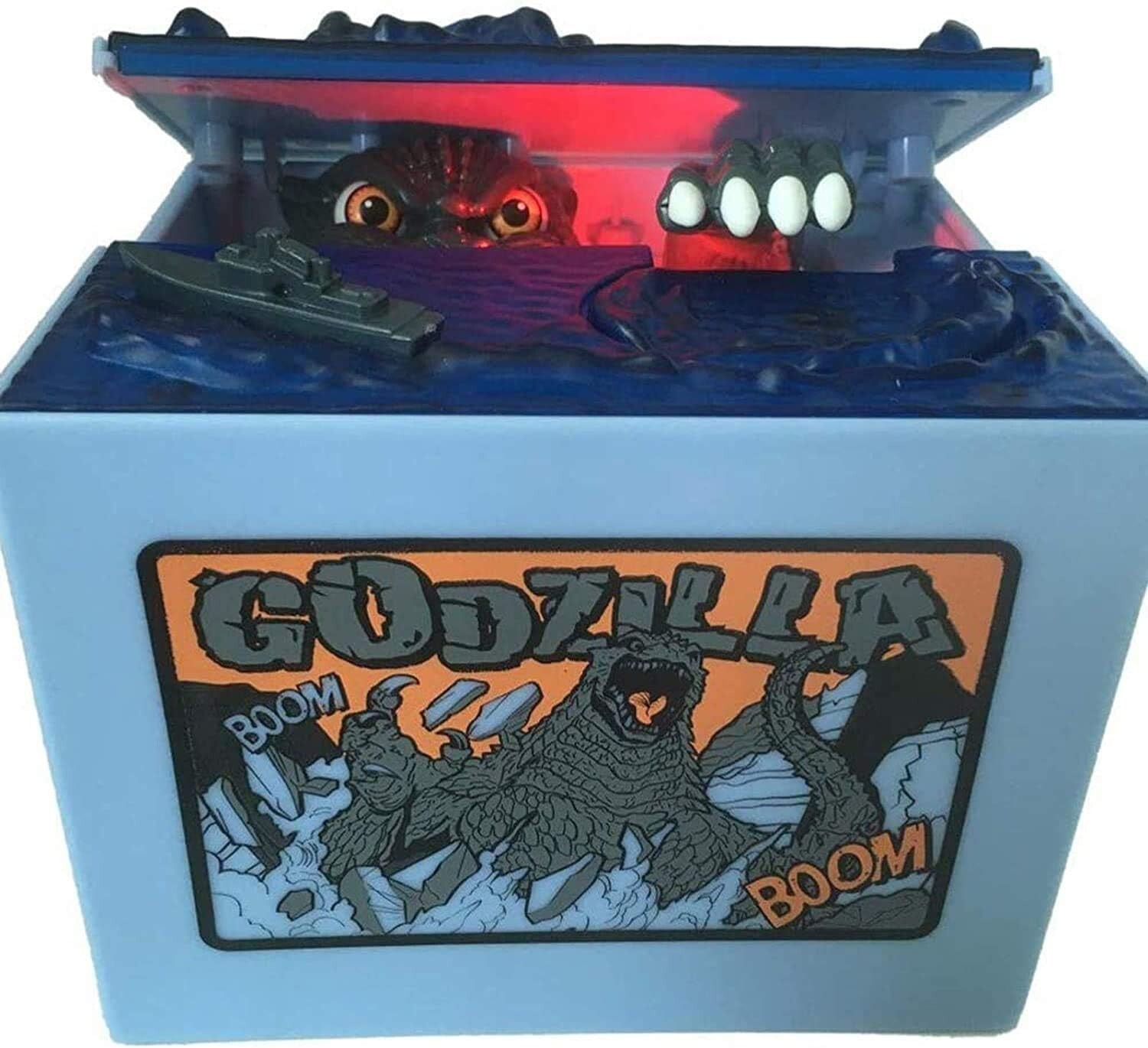 Godzilla Mischief Bank Coin Box LED Sound Gimmick Moving Figure New In Box