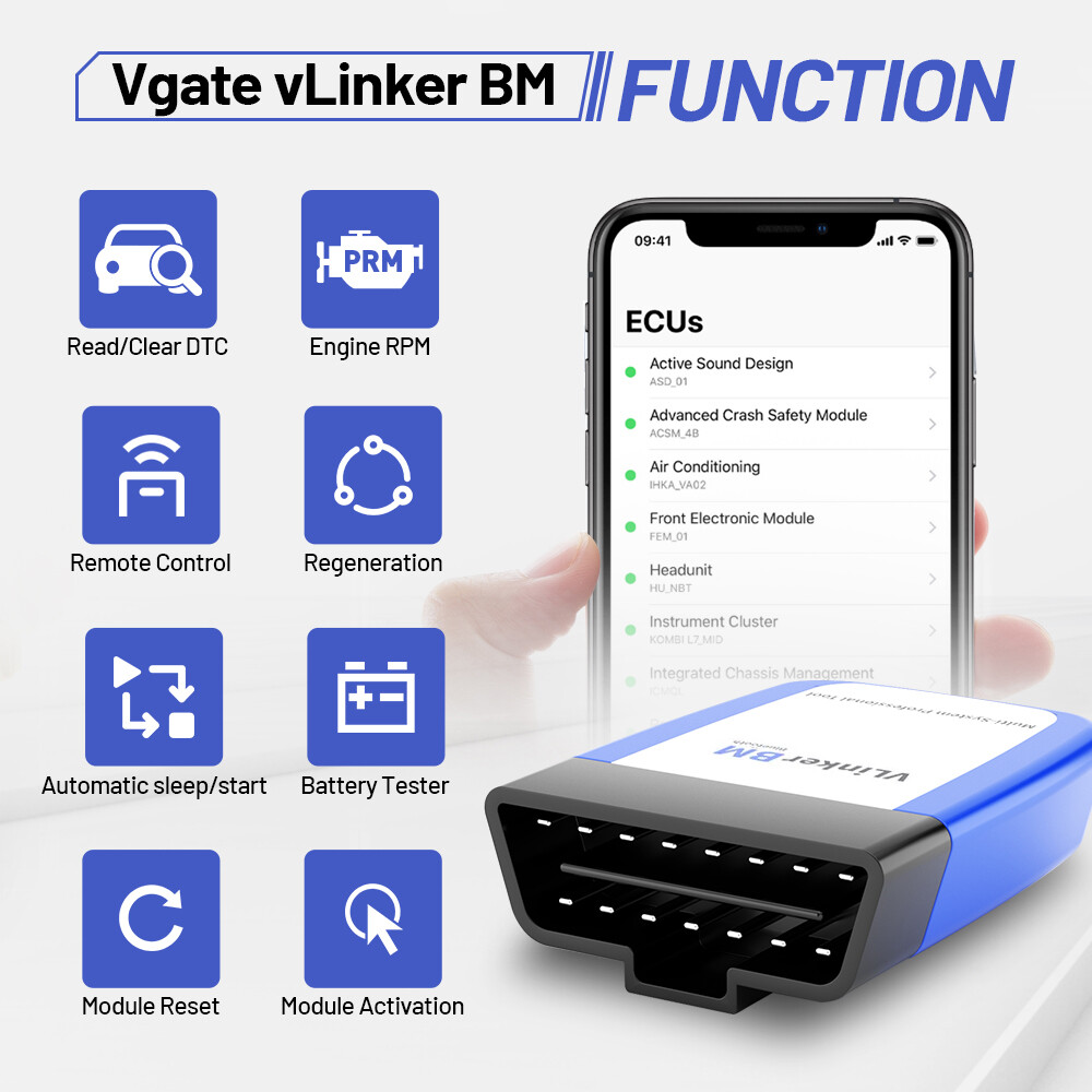 Repairing Tools OBD2 Scanner Bimmercode vLinker BM V2.2 Bluetooth 3.0 Car Tools