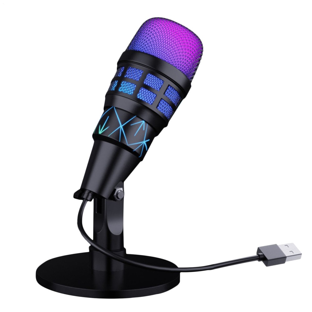 Gaming Microphone USB Computer Microphone for PC Mac/5 Condenser Podcast RGB