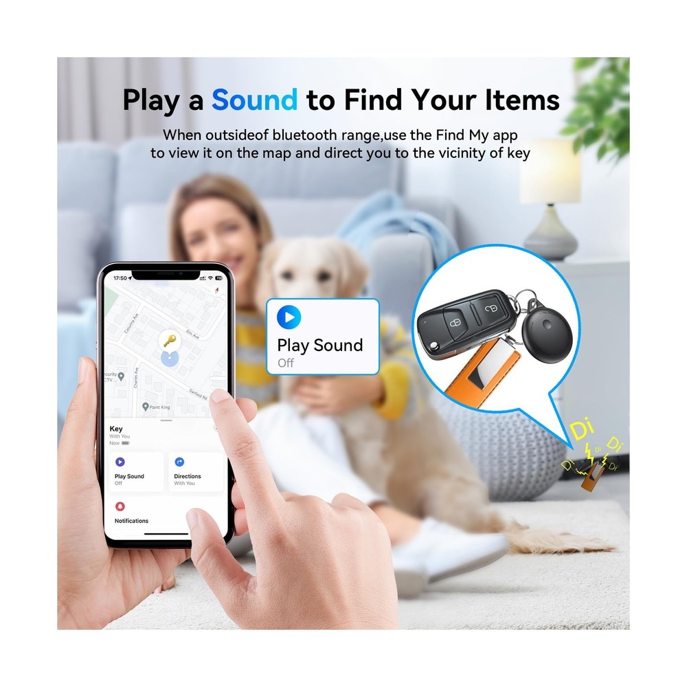 Smart Tags-4 Pack, Smart Bluetooth Tracker Work with Apple Find My, Key Finde...