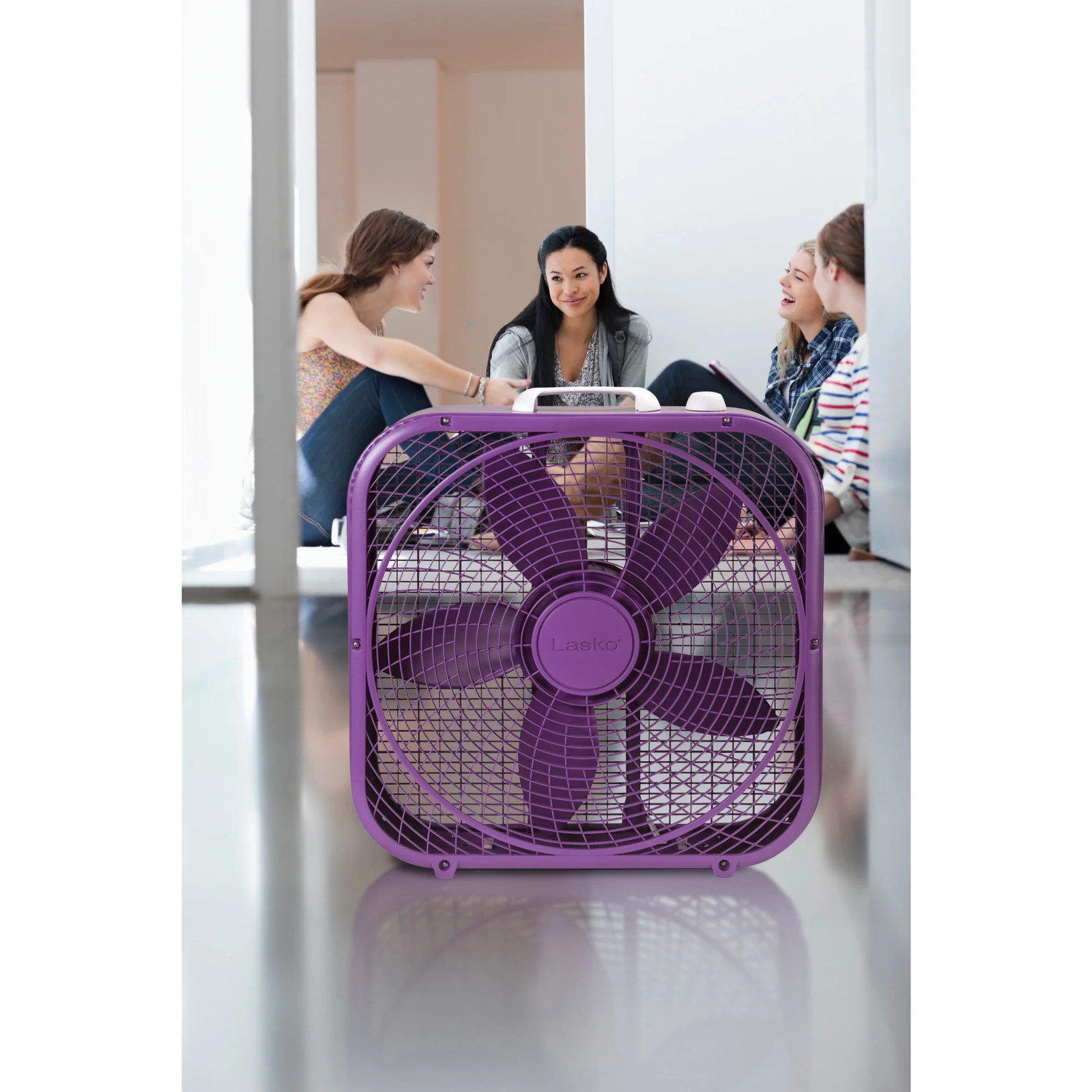 Cool Colors 20" 3-Speed Weather Resistant, Energy Efficient Box Fan, B20309, Pur