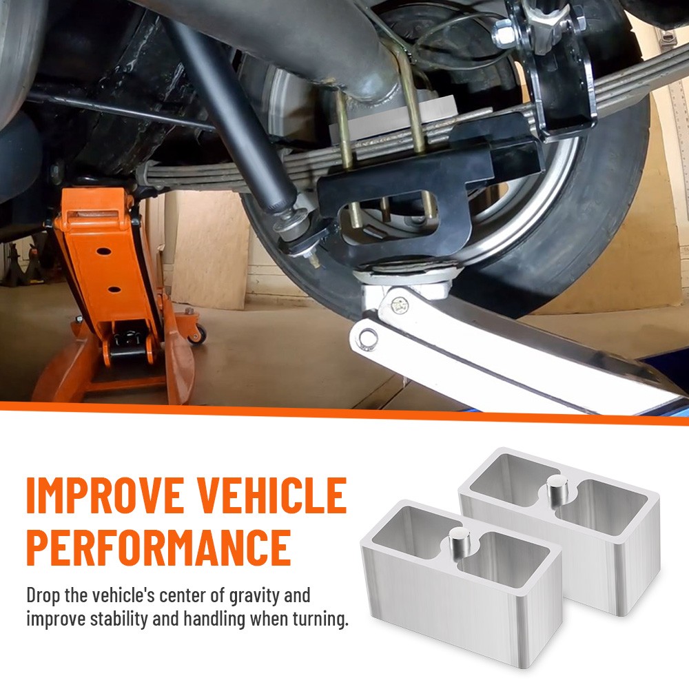 2" Inch Universal Aluminum Leaf Spring Lowering Block Kit 2 Pack