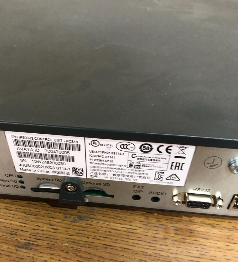 Avaya IP500 V2 Control Unit - Tested for Power