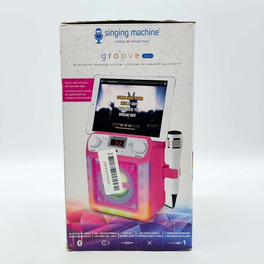 Singing Machine Portable Karaoke Machine with Wired Microphone, Bluetooth, LED L