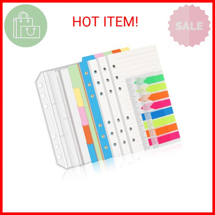 Antner A6 Refill Paper Planner Inserts for A6 6 Ring Notebook Binder, 135 Sheets