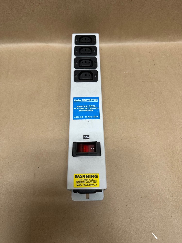 IEC 62250 10A Power Strip, Data Protector, 4 Outlet