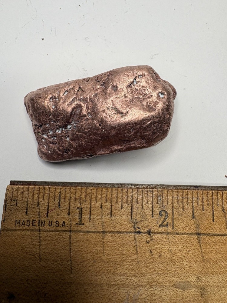 Pure Native Michigan Solid Copper Nugget Specimen Keweenaw Peninsula Mineral