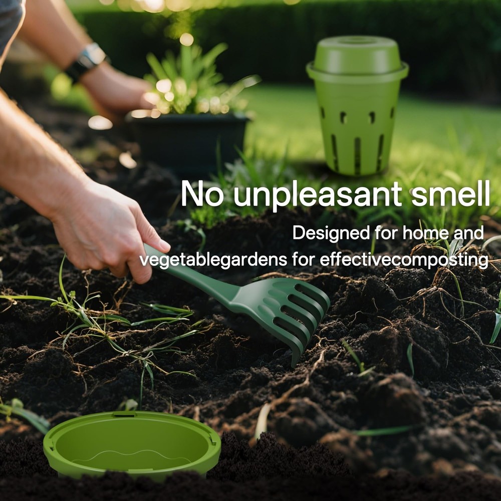 Underground Worm Composting Bin, Outdoor Mini Inground Worm Composter for Beg...