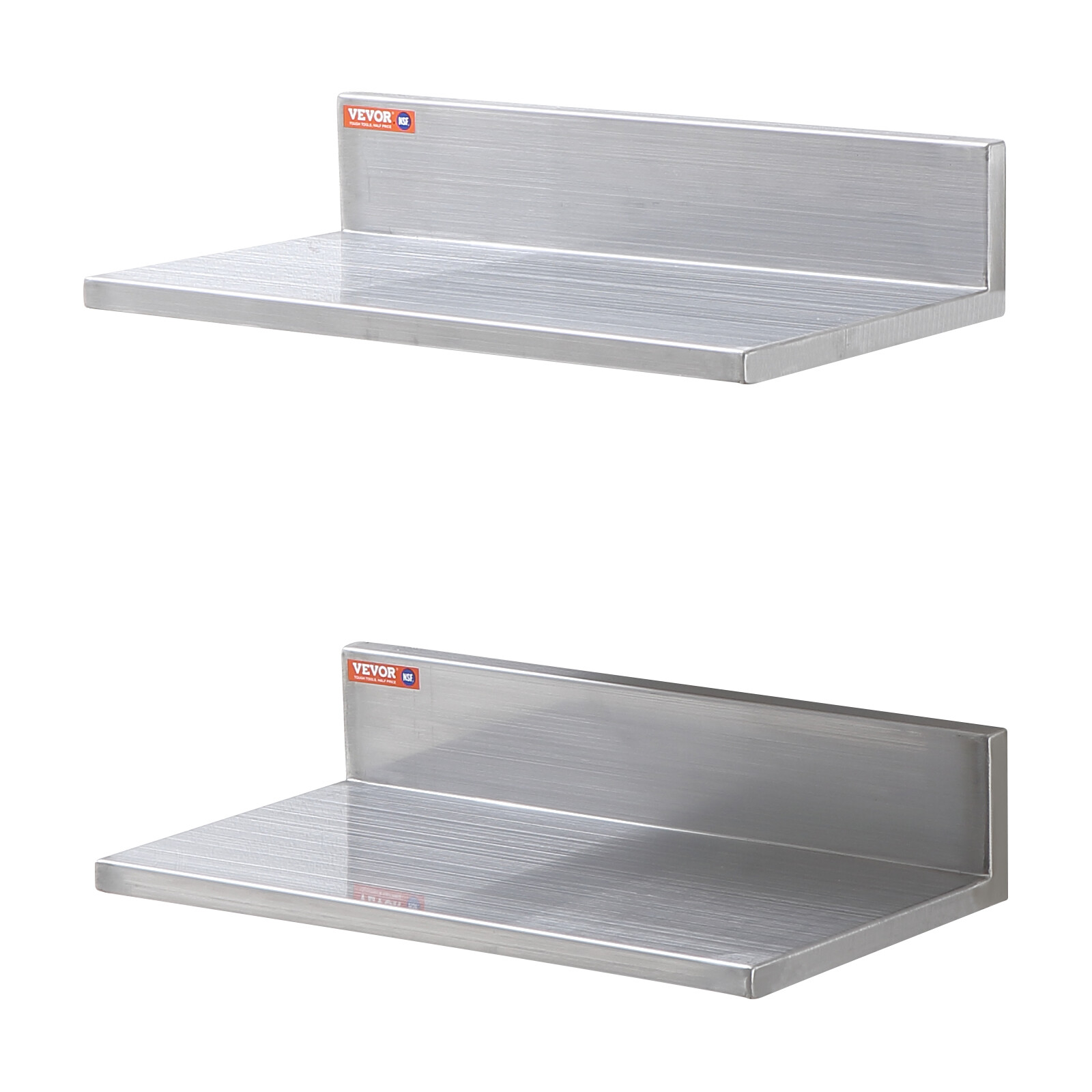 2pcs 16" x 8.6" Stainless Steel Wall Mounted Shelf Kitchen Restaurant Shelving