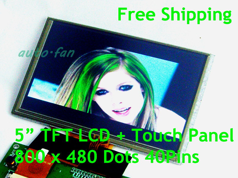 New 5.0" Inch TFT LCD Module + Touch Panel High Resolution 800 x 480 Dots 40Pin