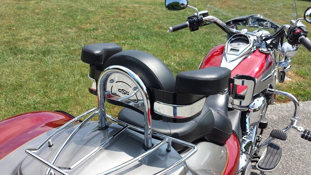 Motorcycle Armrest for Radially Backed passenger backrests