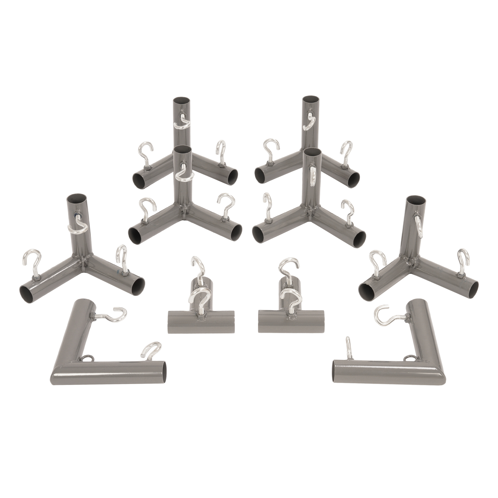 Rust Resistant 10 Pieces 1" Golf Frame Corner Kit DIY Canopy with Eye-Bolts