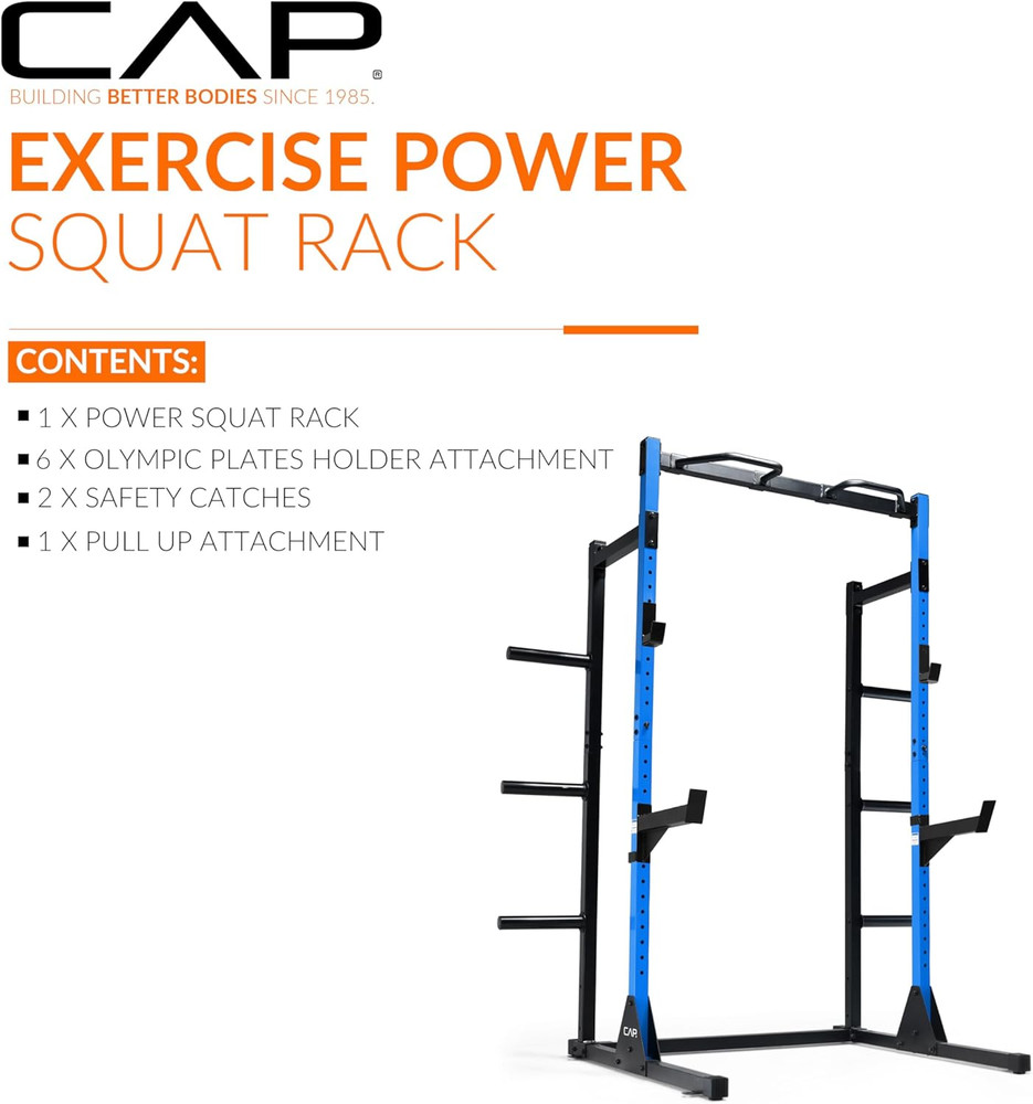 Power Rack with Pull up Bar & Attachments - Multiple Colors