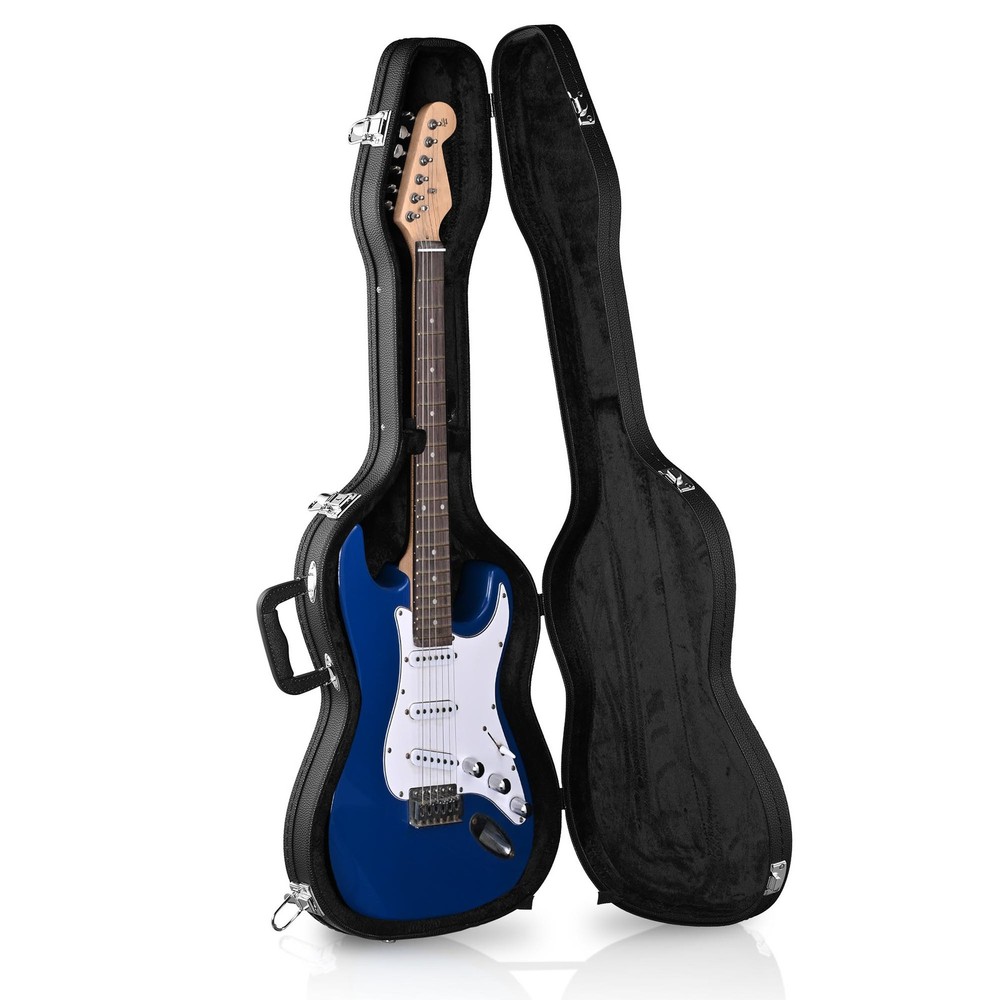 Electric Guitar Hardshell Case 41" Stratocaster Style Shockproof Black