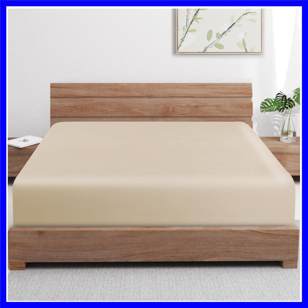 Bamboo Viscose Cooling Fitted Sheet King Size Only, 400 Thread Count, 16" Dee...