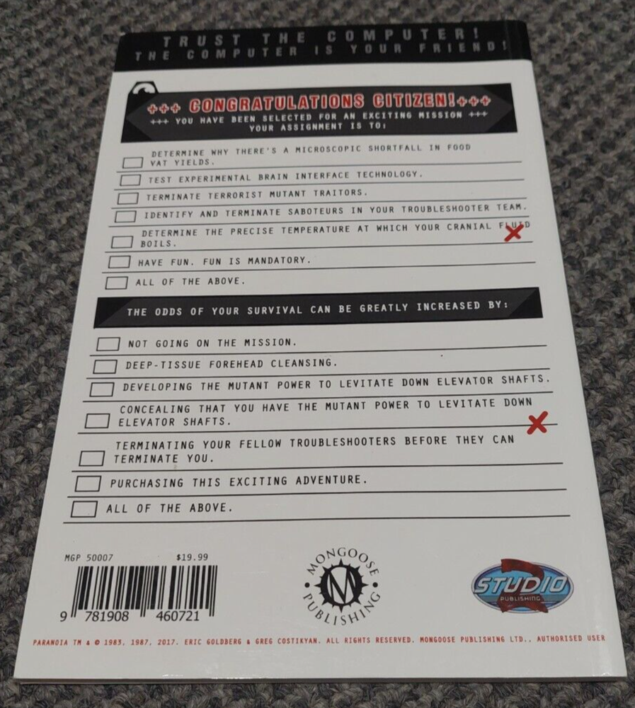Paranoia - Implausible Deniability - Mongoose RPG