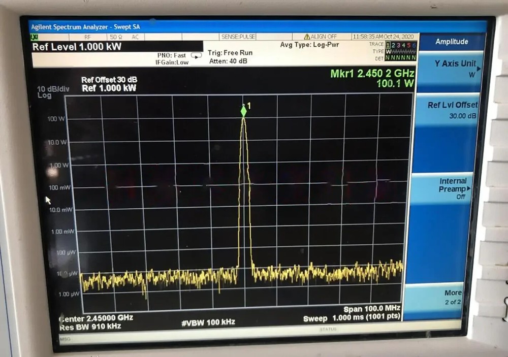 100W 2.45GHz RF Power Amplifier Solid State Microwave Source Power Amplifier