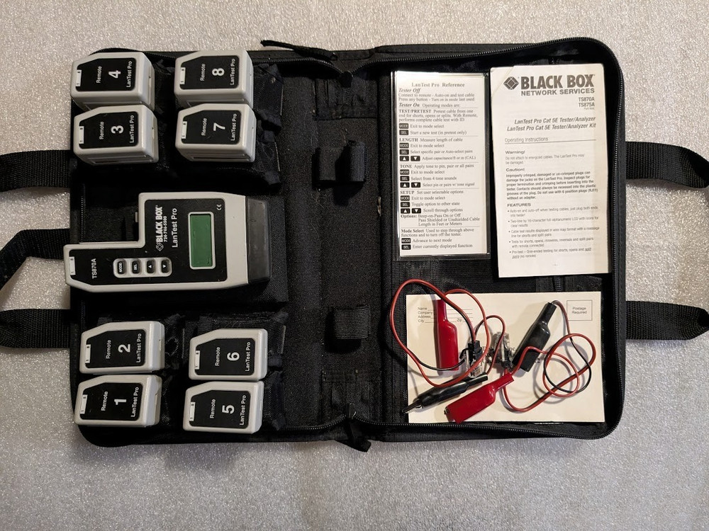 Black Box Model TS870A Lan Test Pro Cat 5E Tester Analyzer Kit
