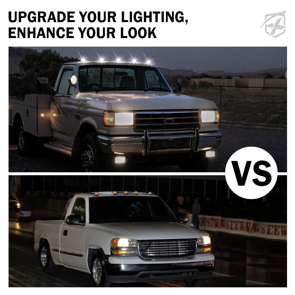 5PCS White Cab Roof Marker Running Light For 2003-2018 Dodge Ram 1500 2500 3500