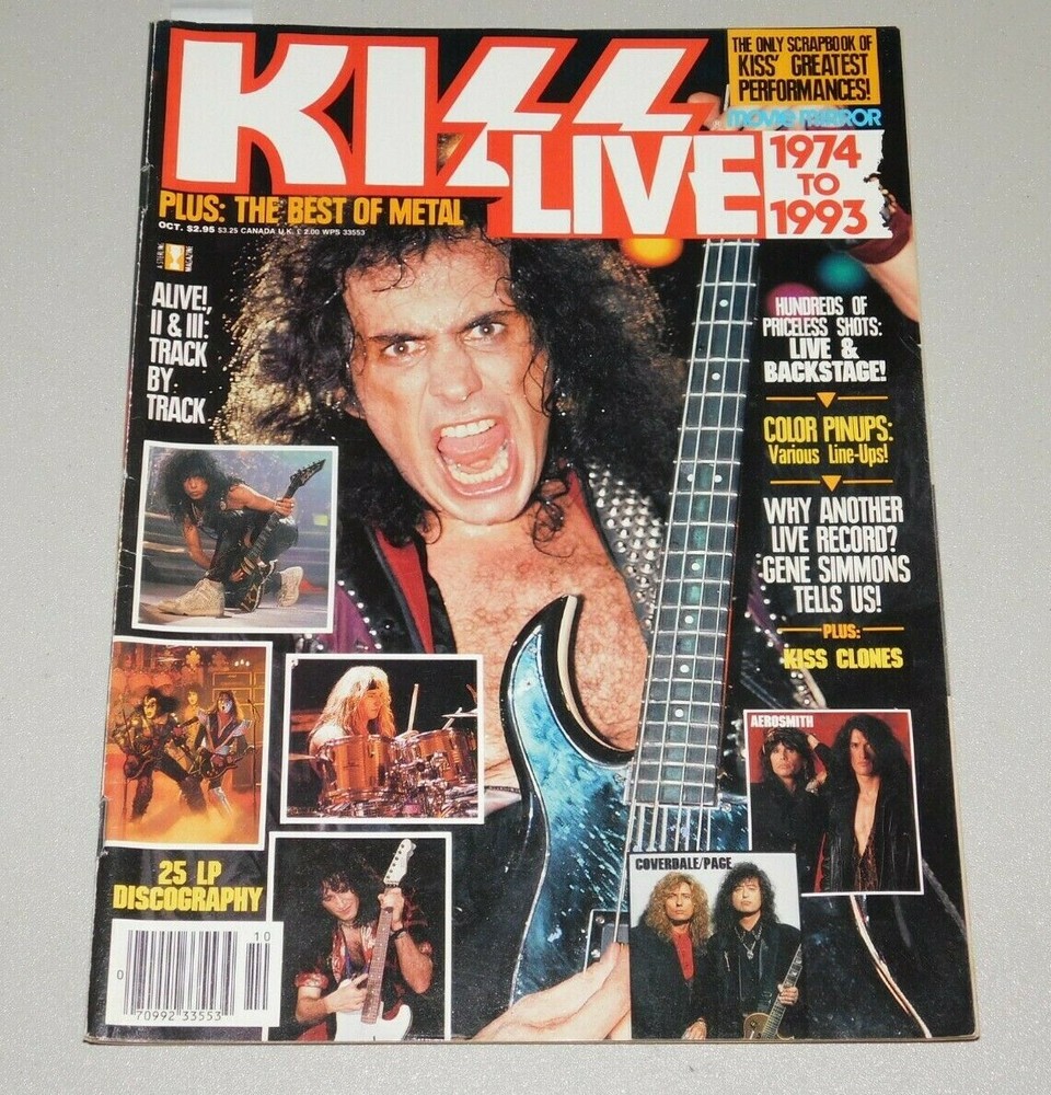 KISS Magazine Live 1974 to 1993 Movie Mirror 1980 In Concert Poster Vintage Kiss