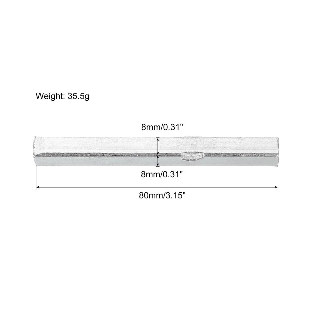 1pcs Door Spindle Bar, 80mm Door Knob Spindle for Door Knobs, Silver, Solid Iron